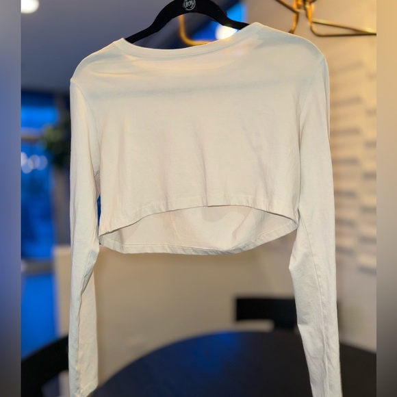 Women’s Talentless Long Sleeve Crop Top | Sz: Small | Bone - Picture 8 of 8